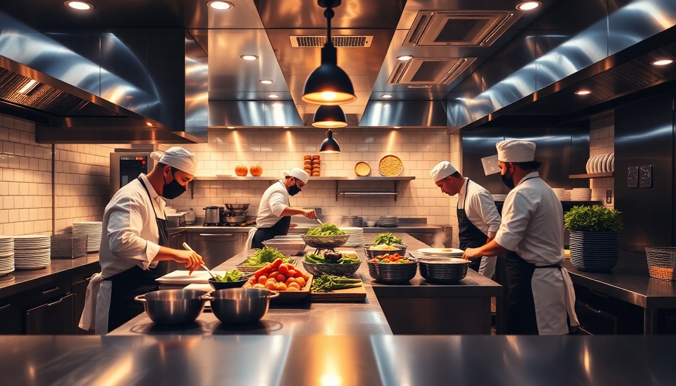 Restoranın açık mutfağı